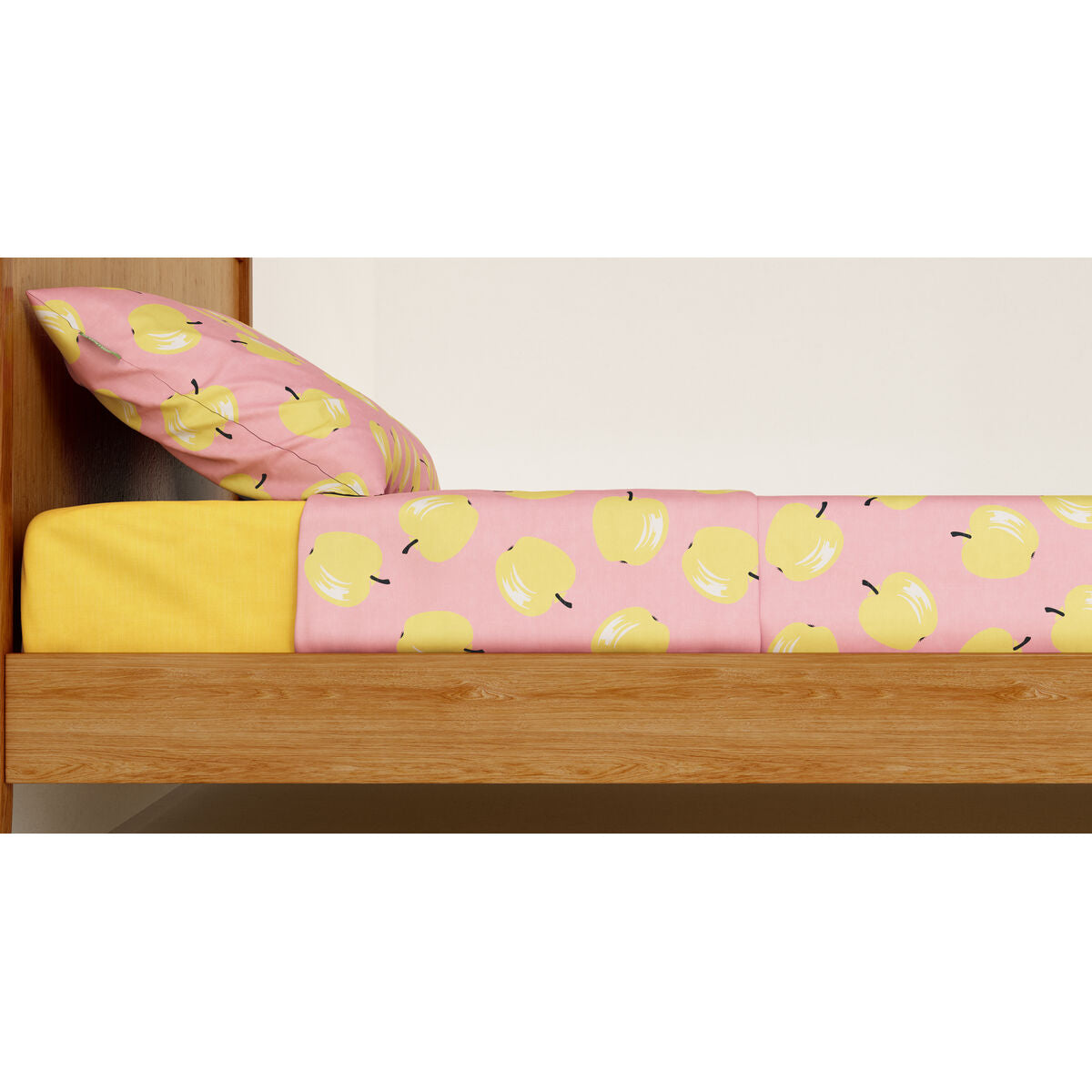 Benetton Yellow Pink Apple 4 Piece Sheet Set