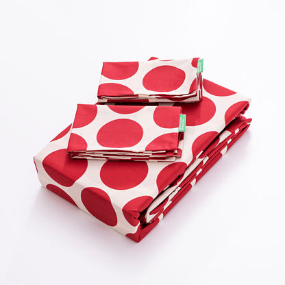 Benetton Red Polka Dot Sheet Set 4 Pieces