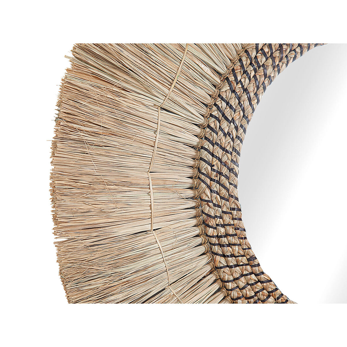 Romimex Natural Wall Mirror Natural Fiber 70 x 70 x 3 cm Round