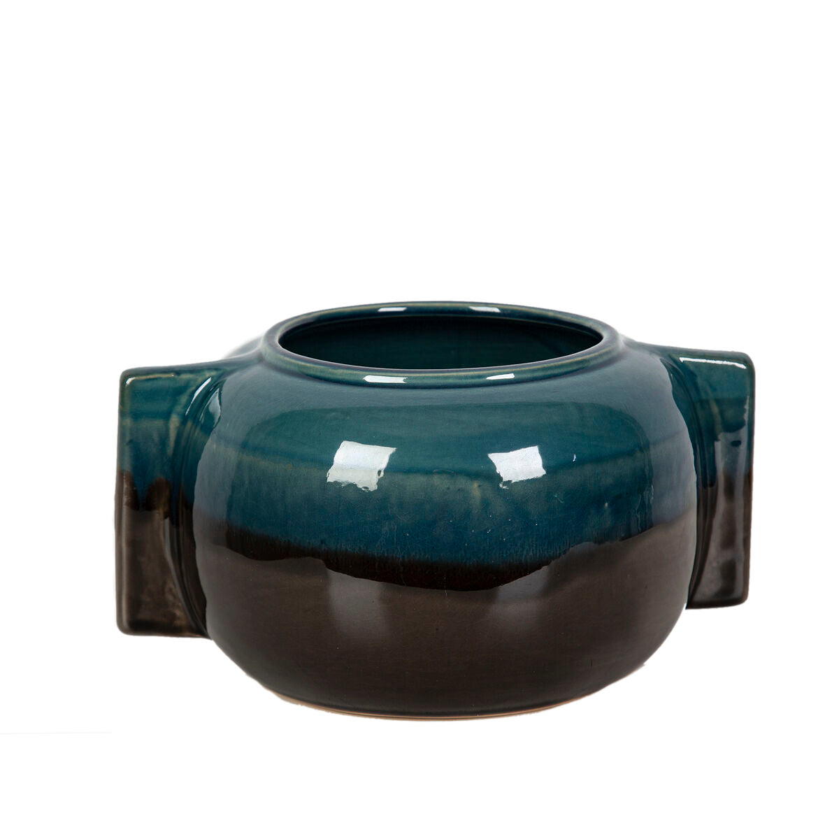 Romimex Blue/Black Ceramic Centerpiece 28 x 15 x 28 cm 28 x 15 x 22 cm