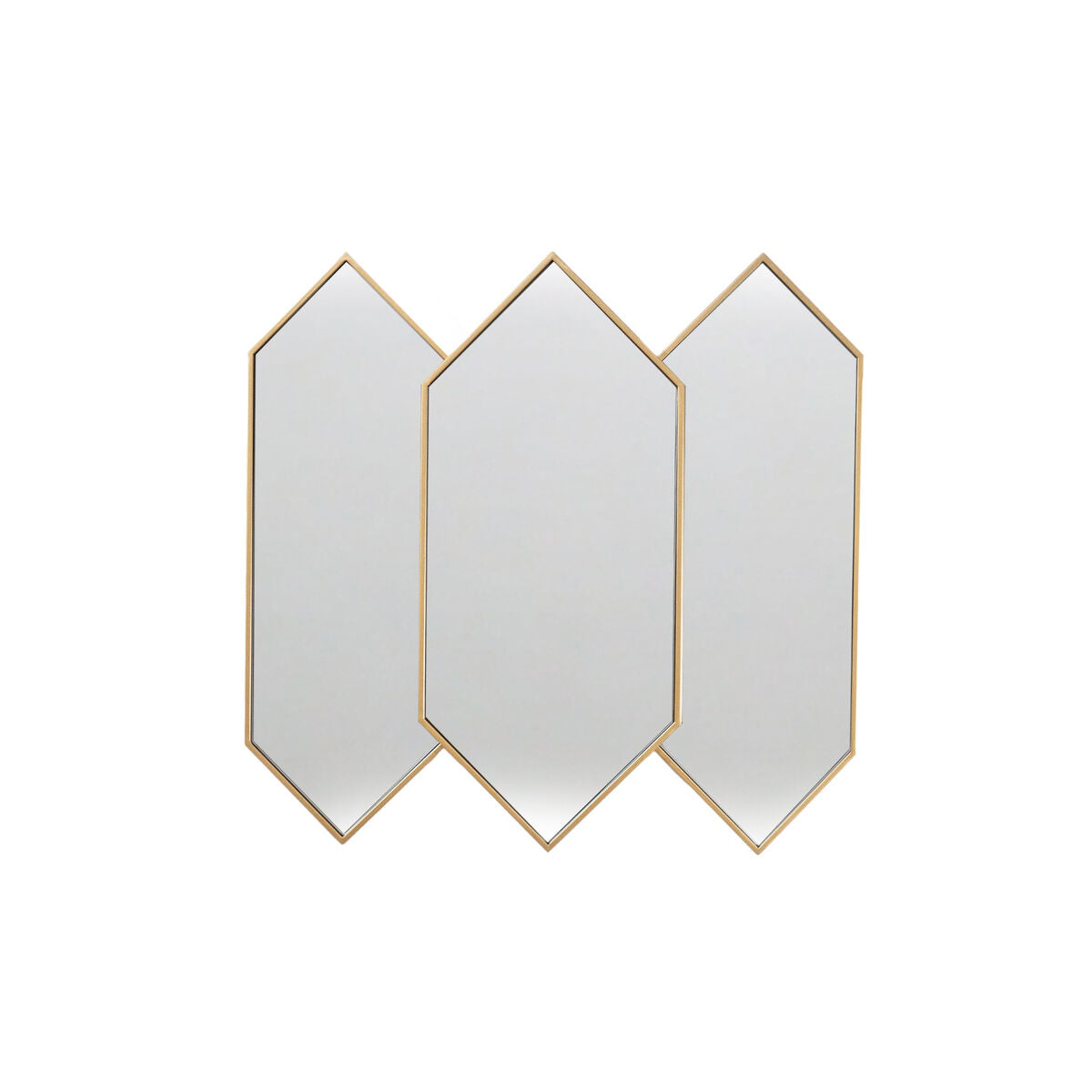 Romimex Gold Metal Rhombus Wall Mirror 5 x 69 x 70 cm