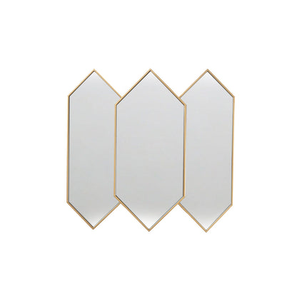 Romimex Gold Metal Rhombus Wall Mirror 5 x 69 x 70 cm