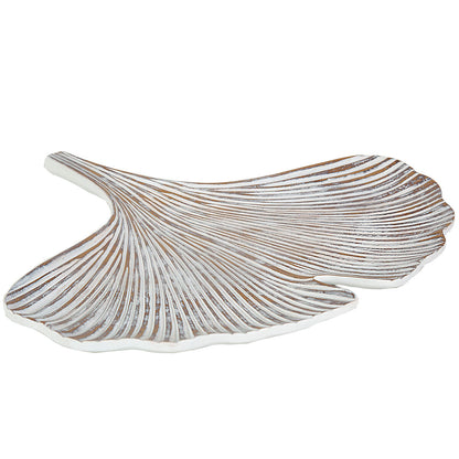 Romimex Beige Resin Leaf Centerpiece 43 x 42 x 43 cm