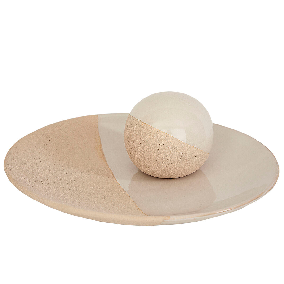 Romimex White Beige Centerpiece 31 x 4 x 31 cm Round