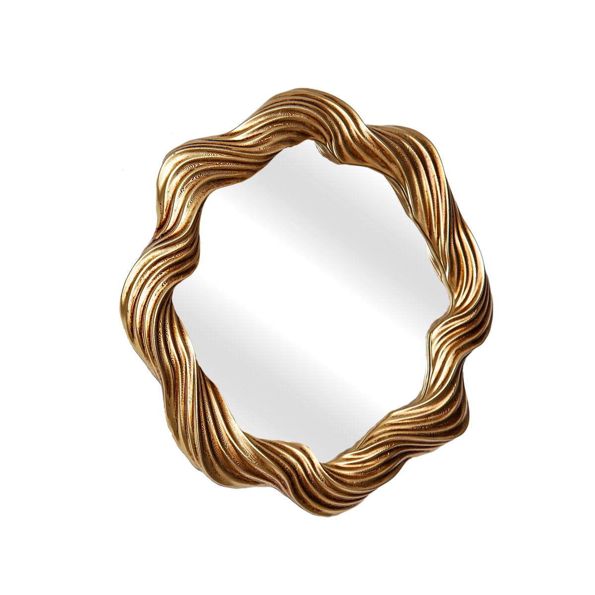 Romimex Gold Resin Wall Mirror 29 x 31 x 2 cm