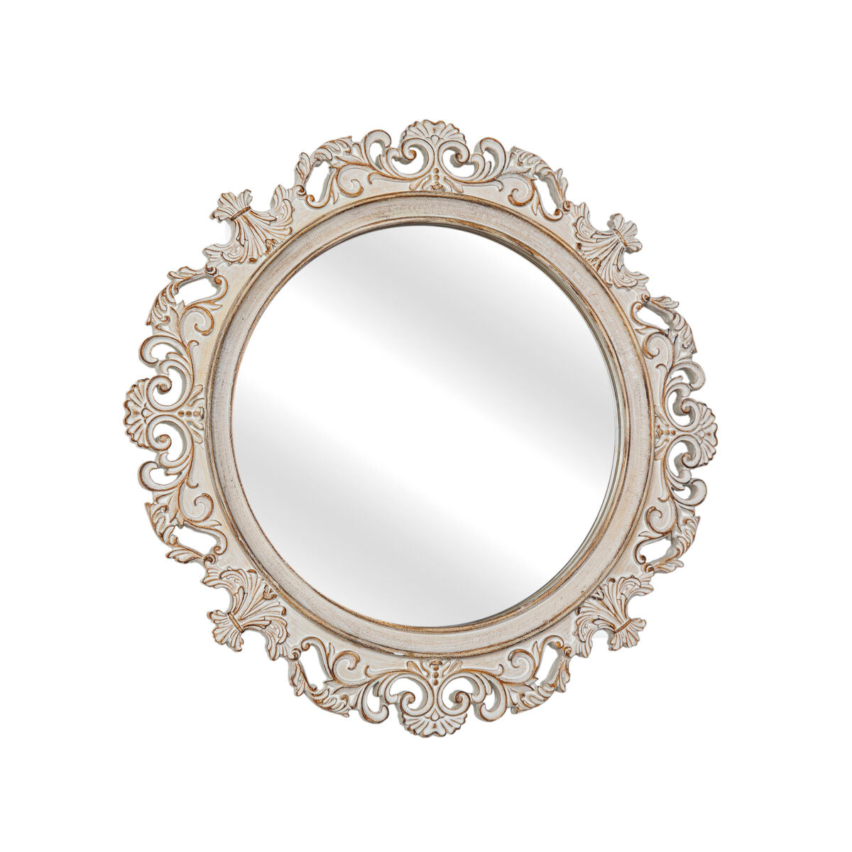 Romimex Natural Resin Wall Mirror 34 x 34 x 2 cm Round