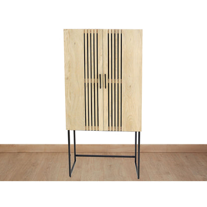 Armario Romimex Natural Metal Madera de mango 80 x 161 x 43 cm