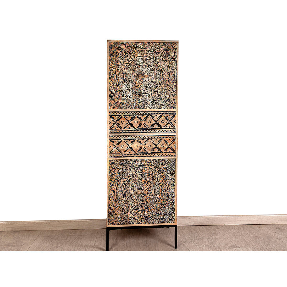 Romimex Natural Mango Wood Cabinet 60 x 180 x 45 cm