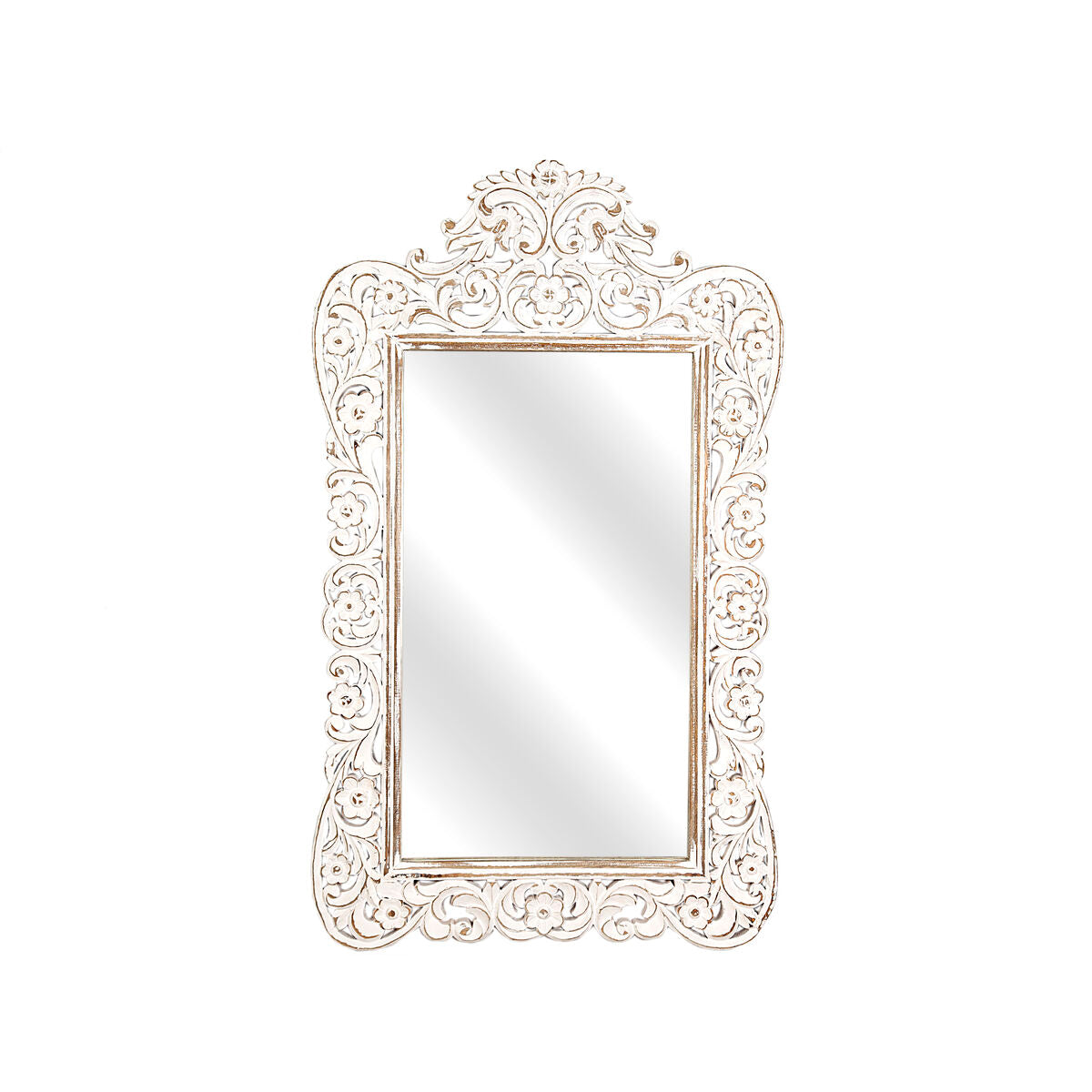 Romimex Natural Mango Wood Wall Mirror 68 x 114 x 5 cm