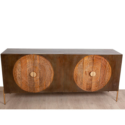 Aparador Romimex Marrón Metal Madera de mango 175 x 80 x 40 cm