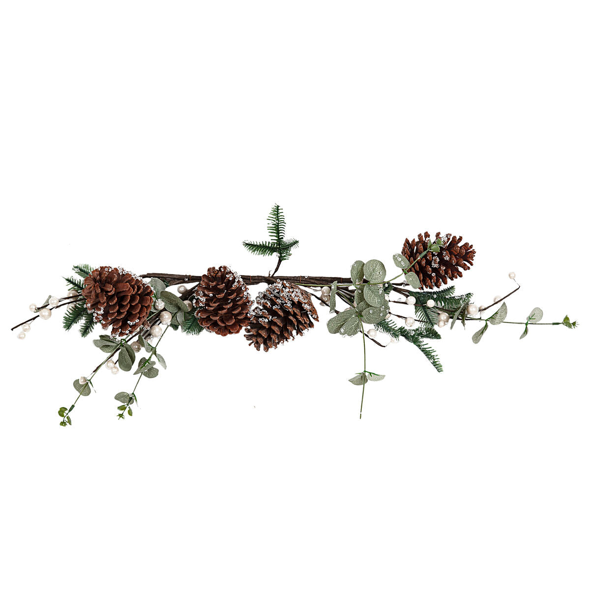 Romimex Brown Green Polyethylene Polystyrene Pine Cone Centerpiece 18 x 80 x 18 cm