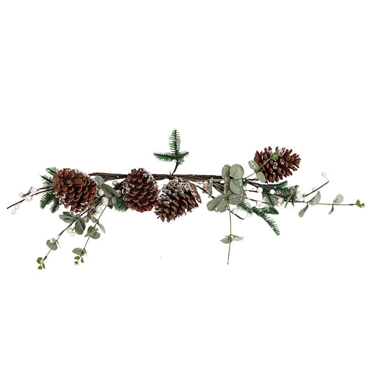 Romimex Brown Green Polyethylene Polystyrene Pine Cone Centerpiece 18 x 80 x 18 cm