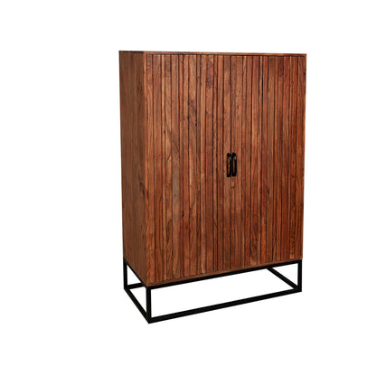 Romimex Brown Acacia Wood Wardrobe 40 x 140 x 95 cm