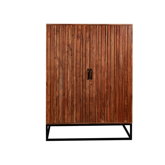 Romimex Brown Acacia Wood Wardrobe 40 x 140 x 95 cm