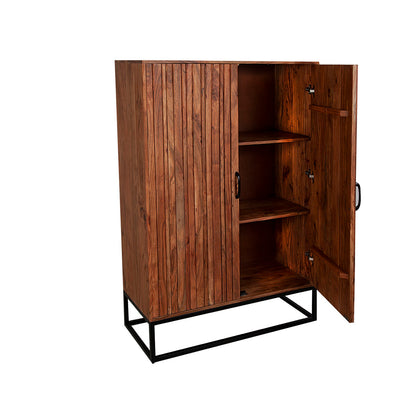 Romimex Brown Acacia Wood Wardrobe 40 x 140 x 95 cm