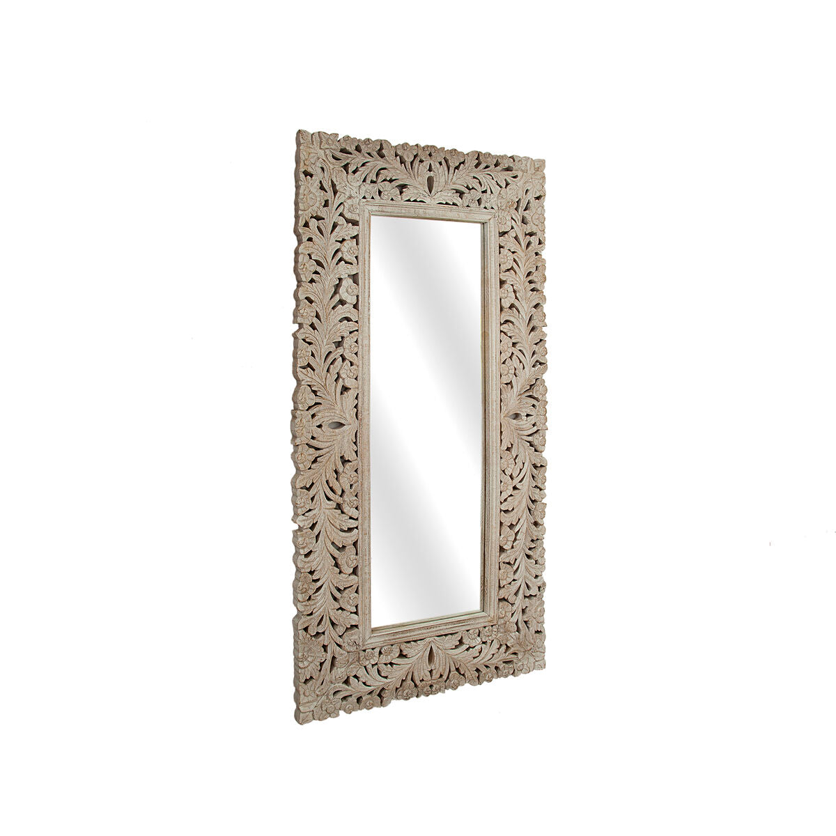 Romimex Brown Mango Wood Wall Mirror 75 x 150 x 4 cm