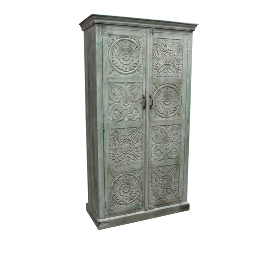 Romimex Brown Mango Wood Cabinet 100 x 193 x 43 cm