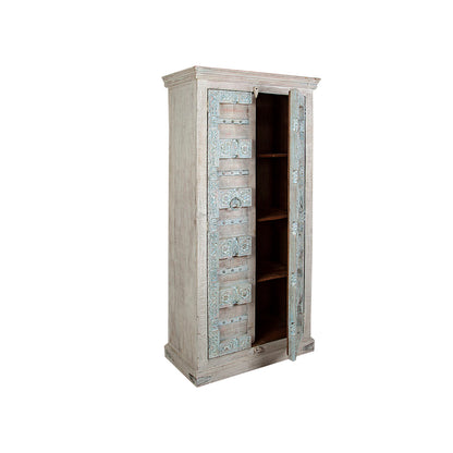 Romimex Beige Mango Wood Wardrobe 90 x 180 x 40 cm