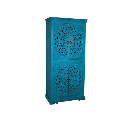 Armario Romimex Azul Madera de mango 85 x 180 x 40 cm