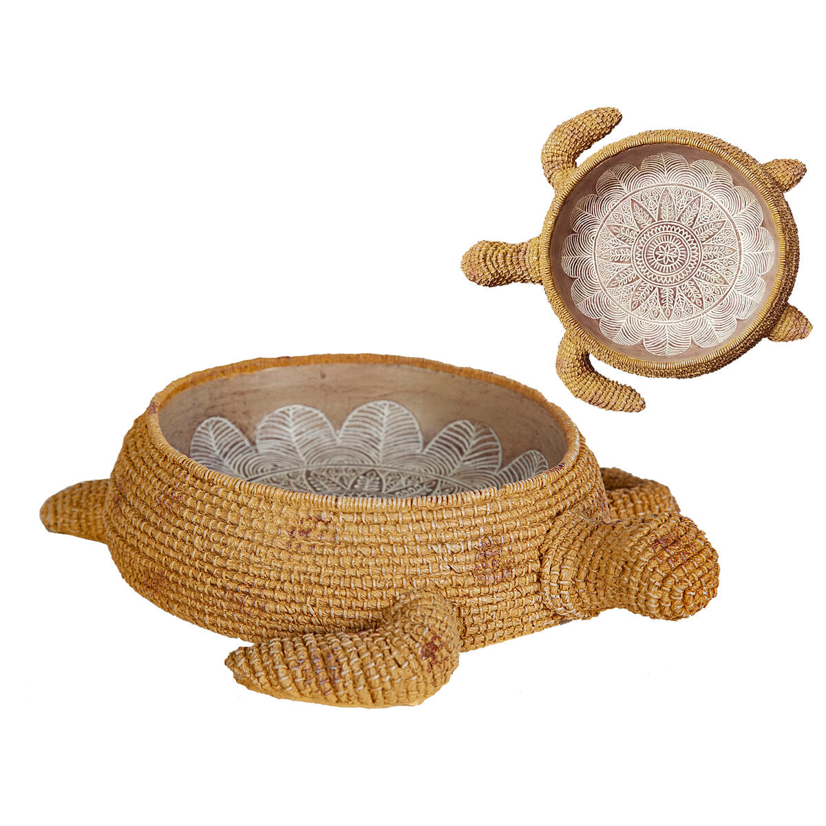 Romimex Beige Natural Polyresin Turtle Centerpiece 26 x 5 x 24 cm