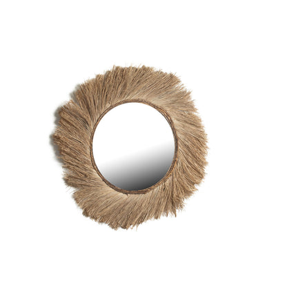 Romimex Natural Wall Mirror Vegetable Fiber 90 x 4 x 90 cm Round