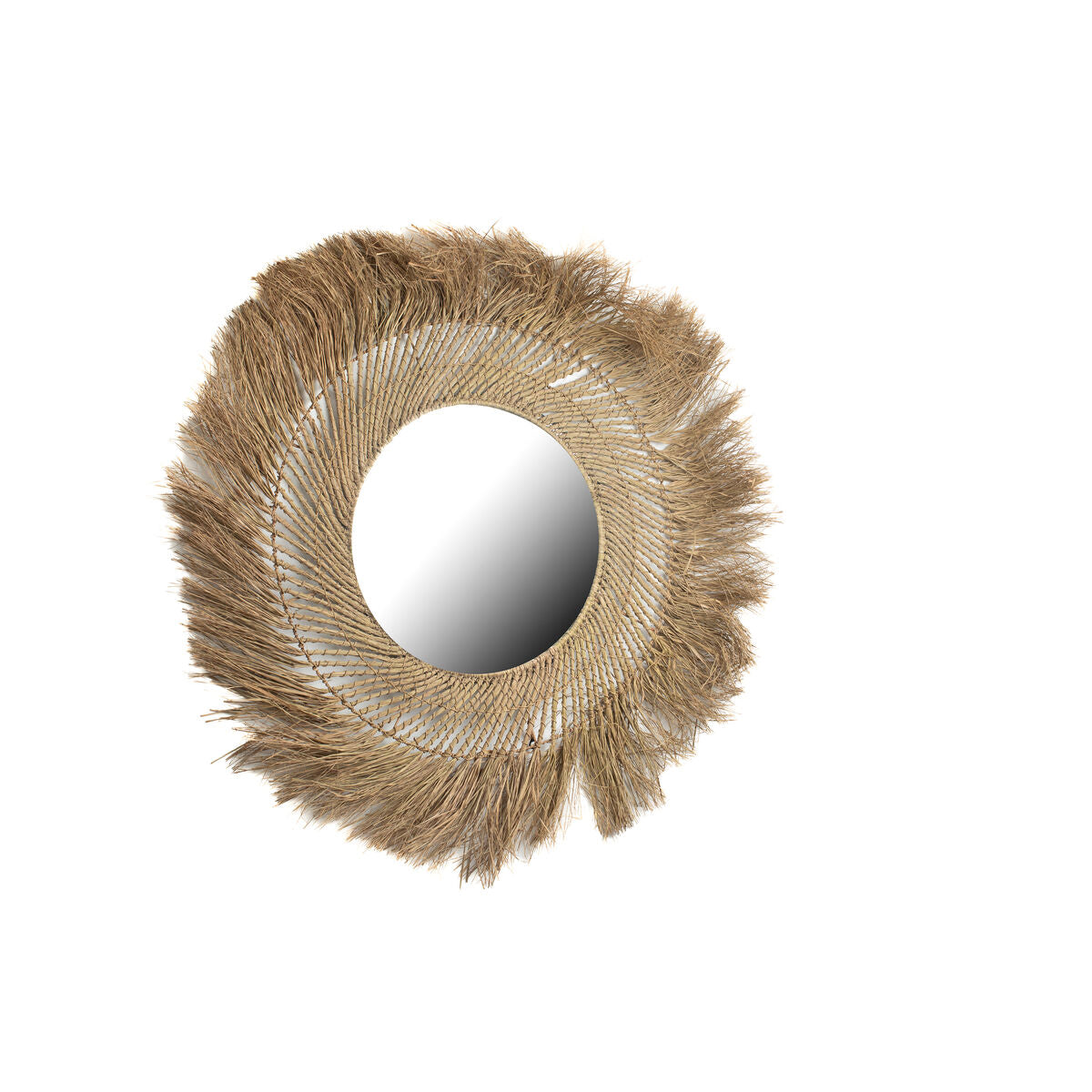 Romimex Natural Wall Mirror Vegetable Fiber 120 x 4 x 120 cm Round