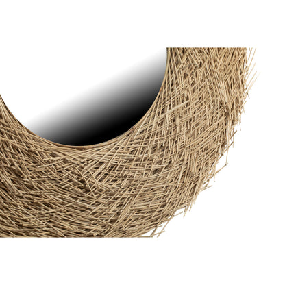 Romimex Nest Natural Rattan Wall Mirror 110 x 20 x 110 cm Round