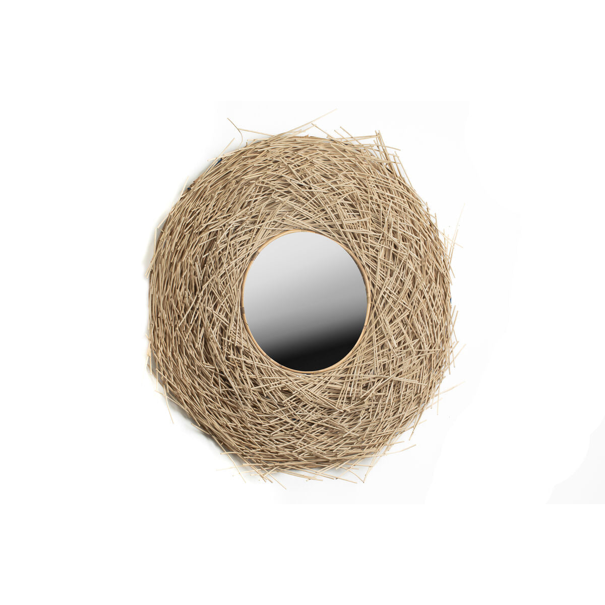 Romimex Nest Natural Rattan Wall Mirror 80 x 20 x 80 cm Round