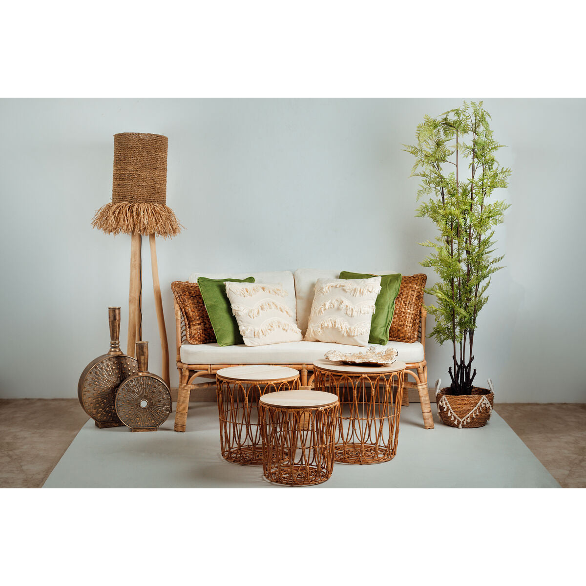 Romimex Natural Sofa 160 x 85 x 65 cm