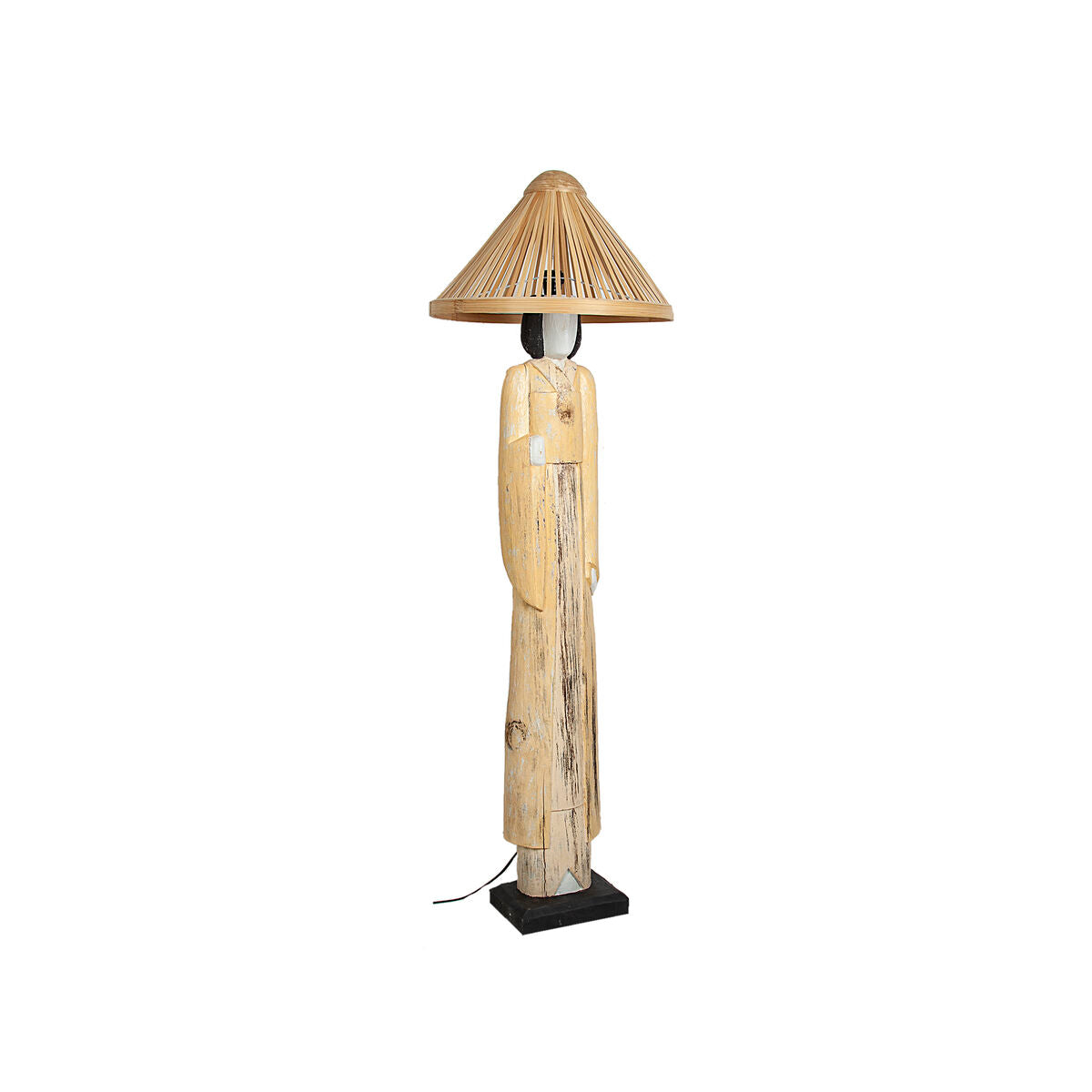 Romimex Table Lamp Beige Wood 20 x 160 x 20 cm Oriental