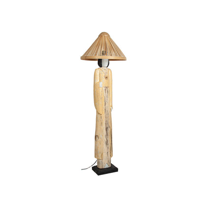 Romimex Table Lamp Beige Wood 20 x 160 x 20 cm Oriental