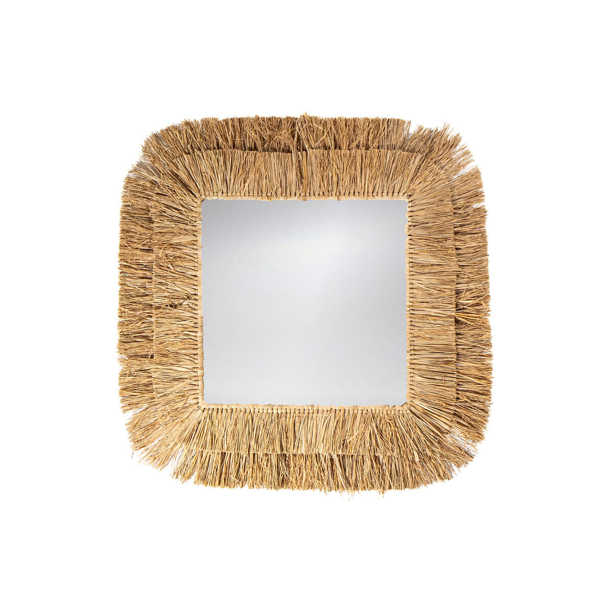 Romimex Natural Raffia Wall Mirror 80 x 3 x 80 cm