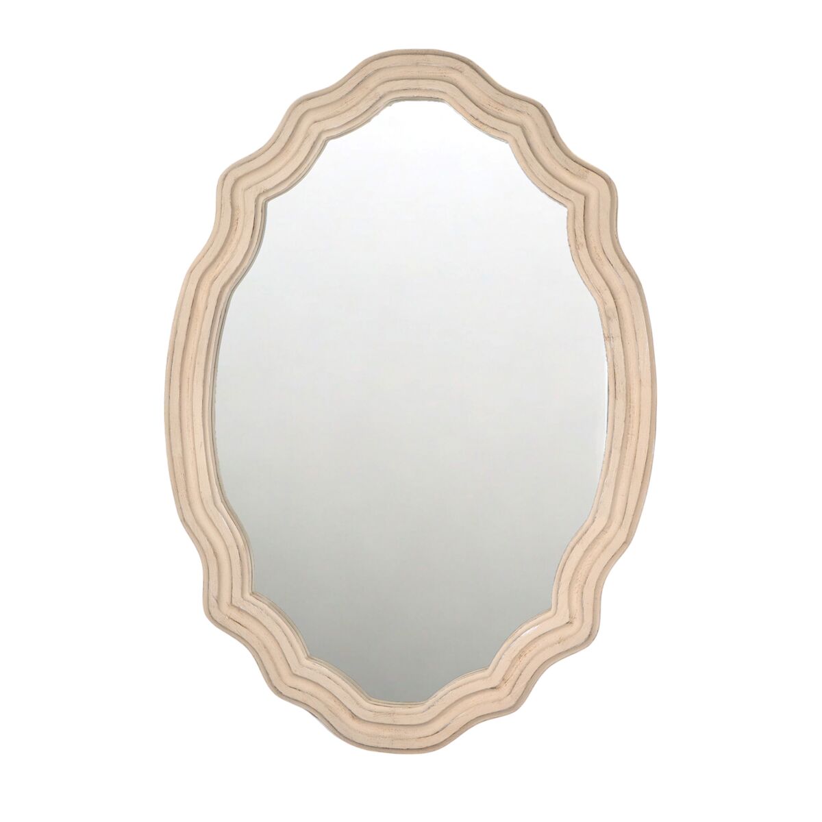 Romimex Wall Mirror Beige Wood 61 x 86 x 3 cm