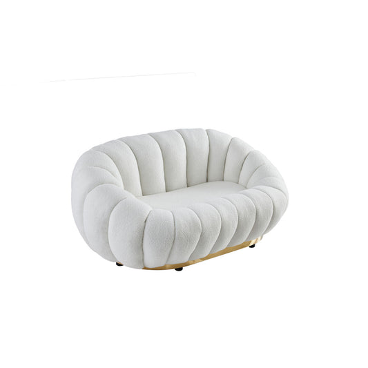 Romimex White Sofa 90 x 60 x 145 cm