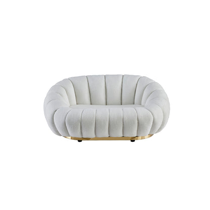 Romimex White Sofa 90 x 60 x 145 cm