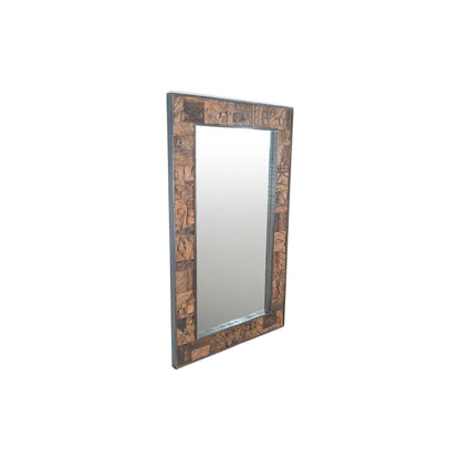 Romimex Brown Mango Wood Wall Mirror 98 x 153 x 5 cm