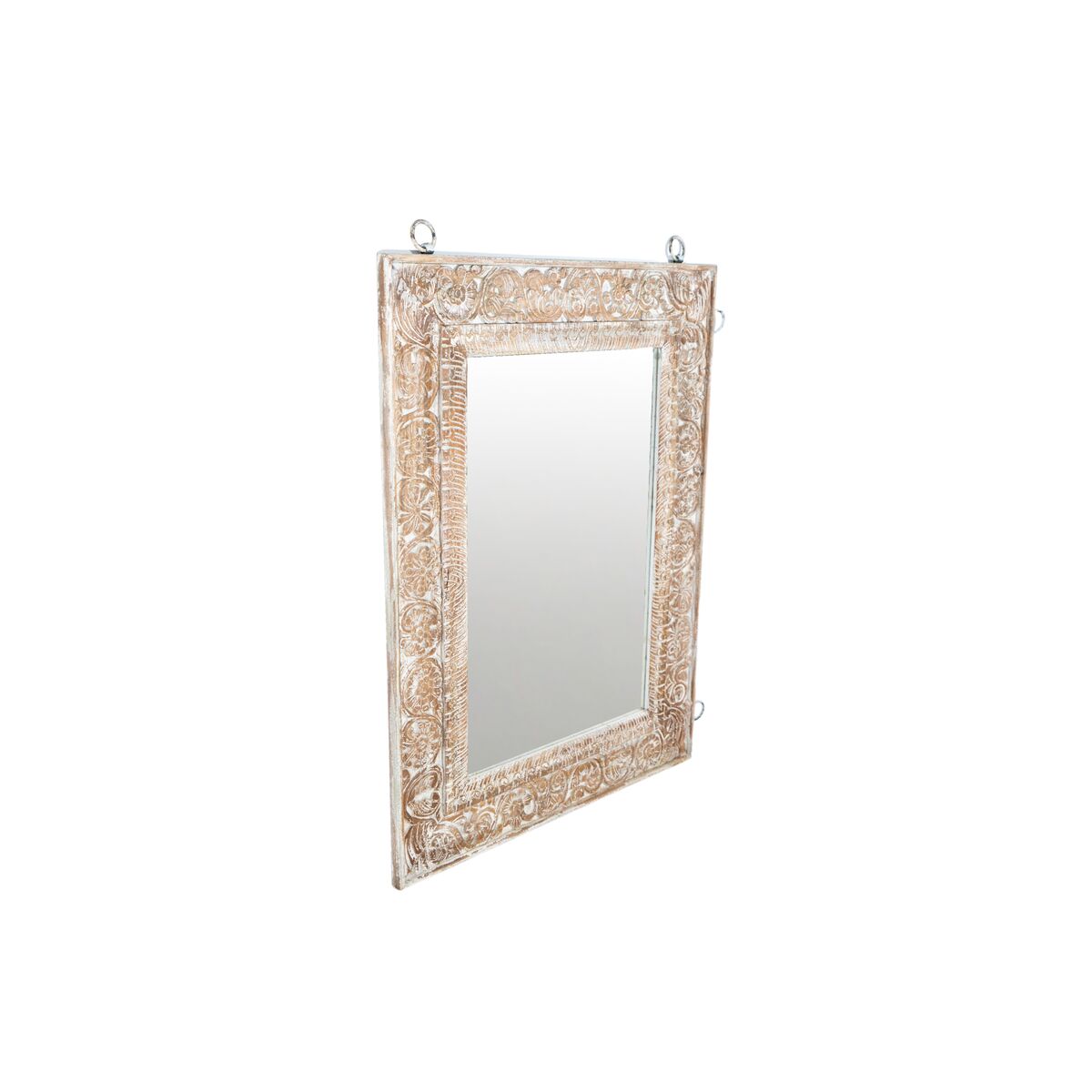 Romimex Brown Mango Wood Wall Mirror 100 x 130 x 5 cm