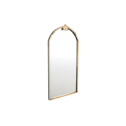 Romimex Wall Mirror Gold Natural Metal Wicker 4 x 115 x 61 cm