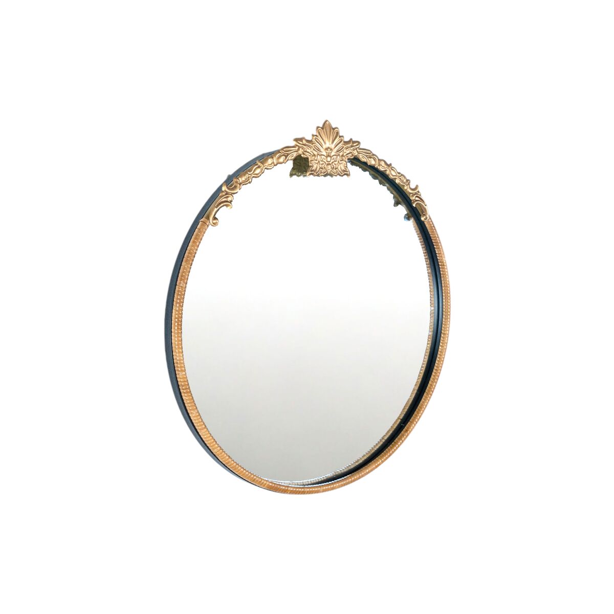 Romimex Wall Mirror Gold Natural Metal Wicker 4 x 65 x 62 cm