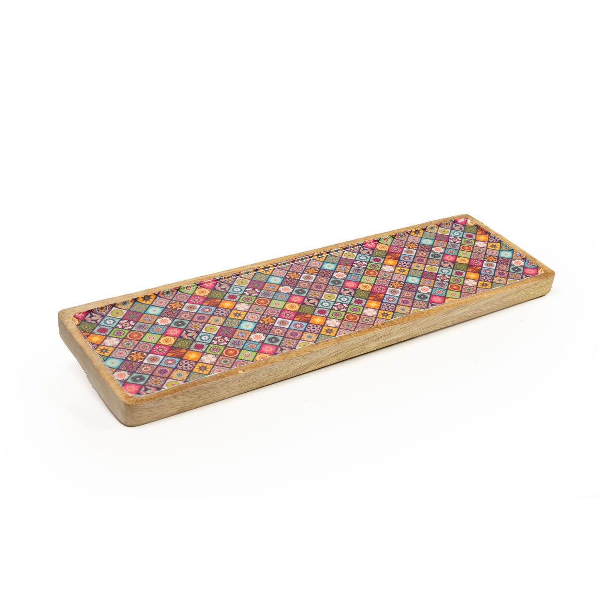 Romimex Red Mango Wood Rectangular Snack Tray 50 x 4 x 15 cm