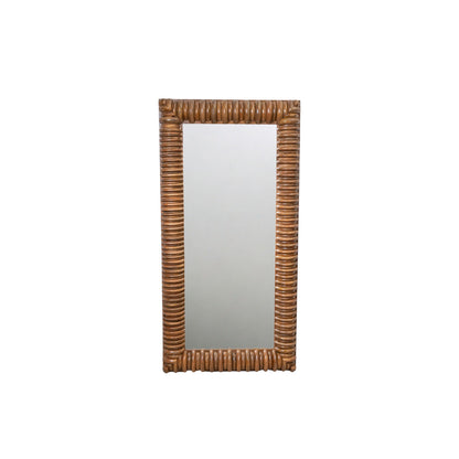 Romimex Natural Mango Wood Wall Mirror 153 x 76 x 9 cm