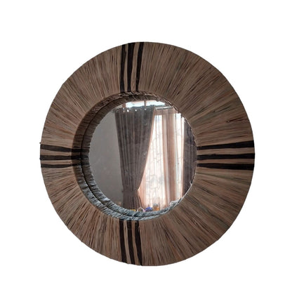 Romimex Natural Wall Mirror Natural Fiber 70 x 70 x 10 cm