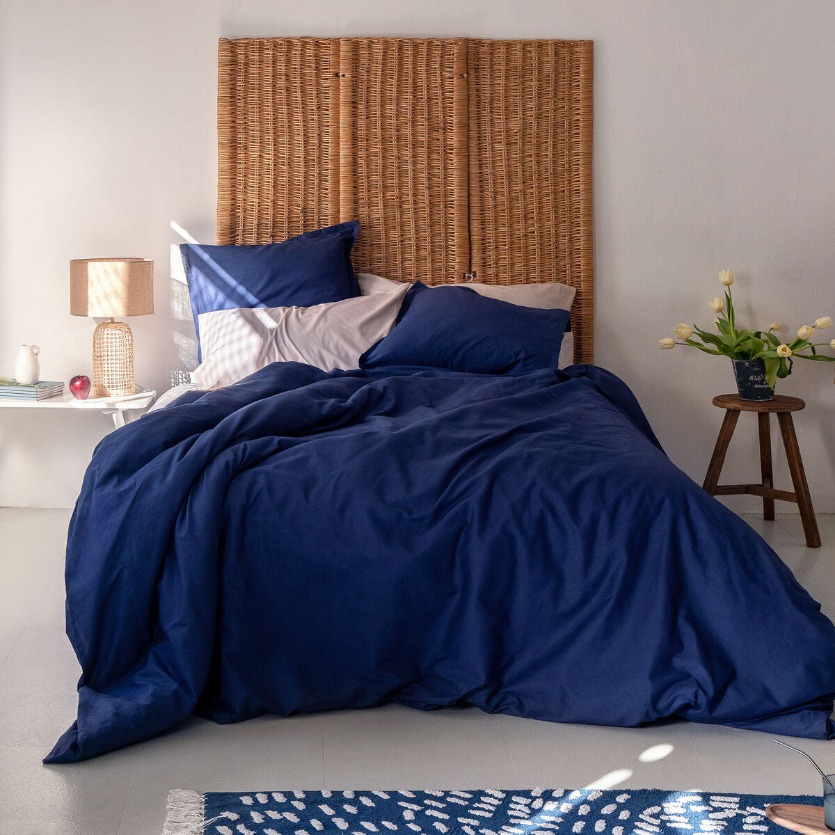 HappyFriday BASIC Duvet Cover Navy blue 180 x 220 cm