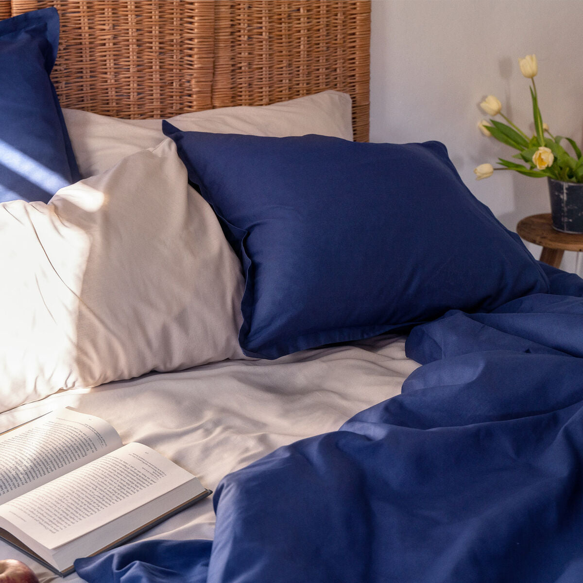 HappyFriday BASIC Duvet Cover Navy blue 180 x 220 cm