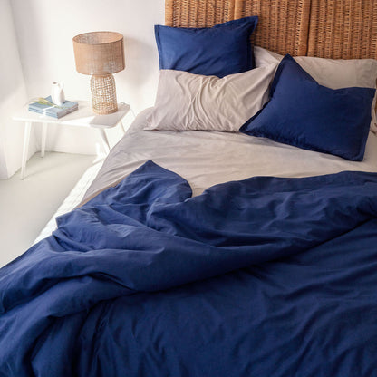 HappyFriday BASIC Duvet Cover Navy blue 180 x 220 cm