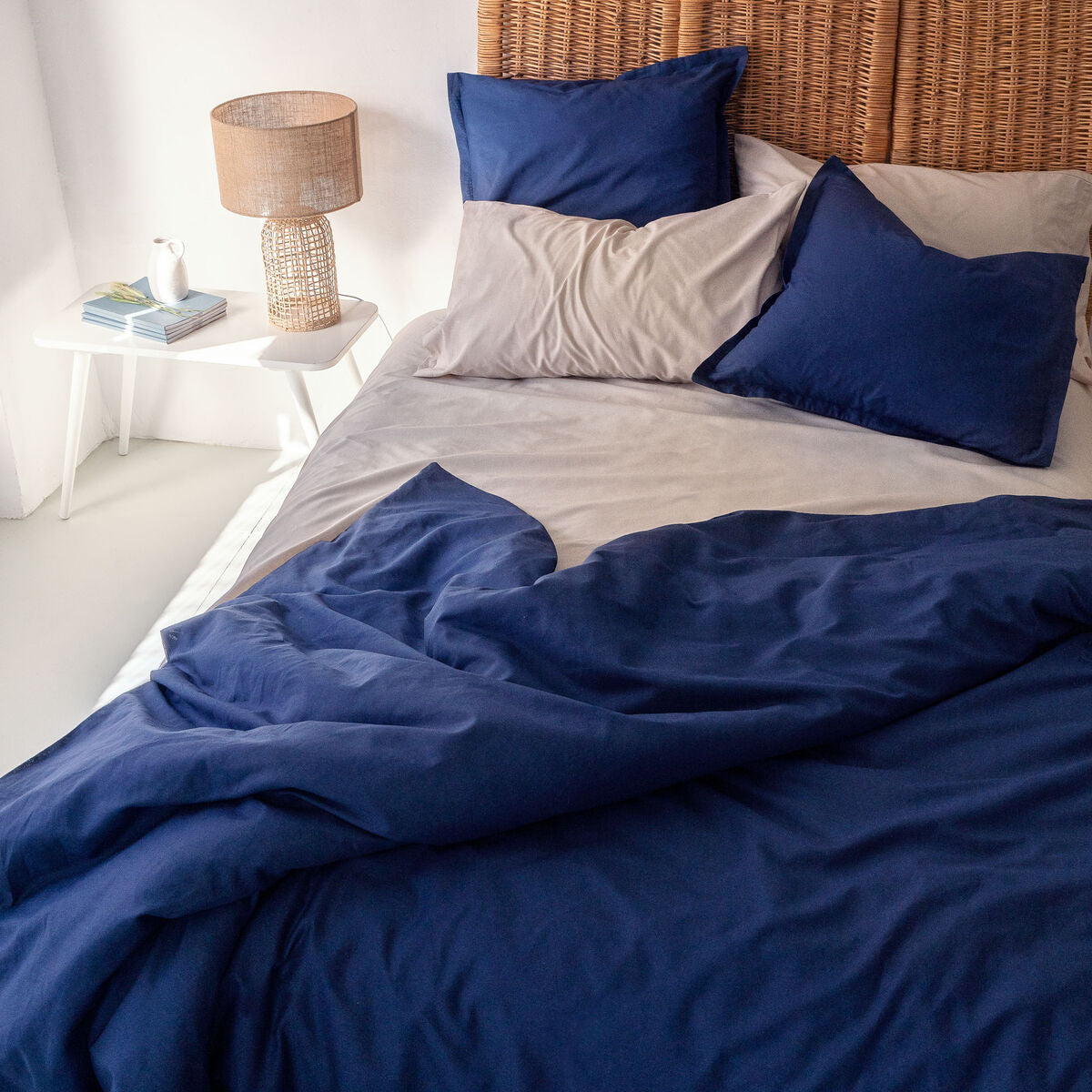 HappyFriday Basic Navy Blue Duvet Cover 240 x 220 cm