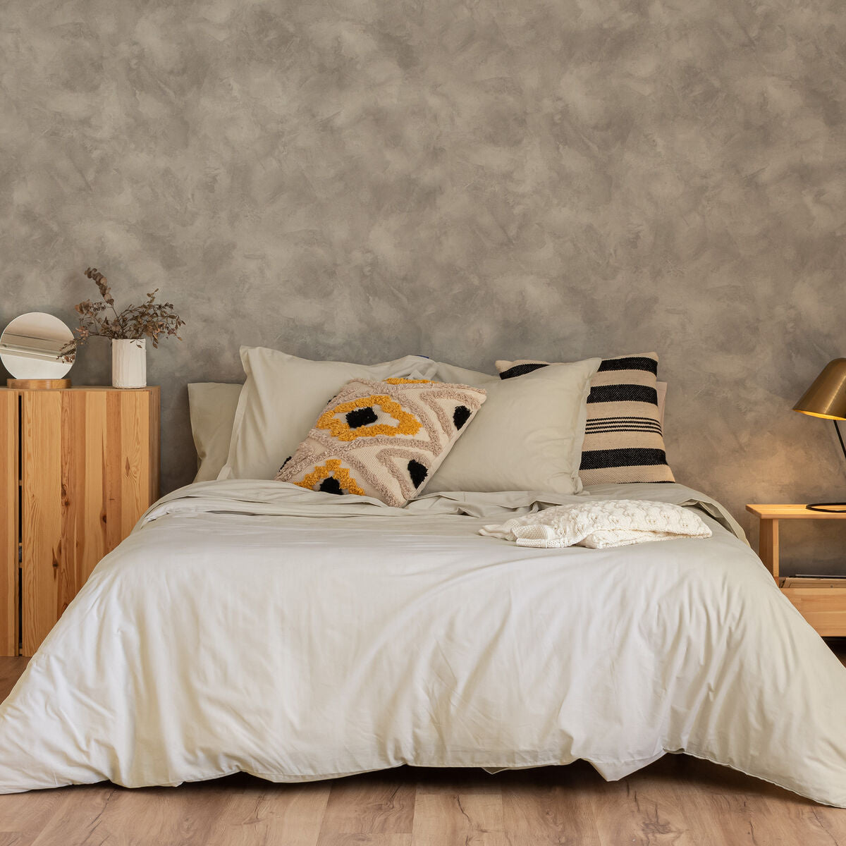 HappyFriday BASIC Beige Duvet Cover 140 x 200 cm