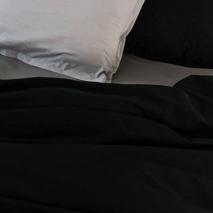 HappyFriday BASIC Duvet Cover Black 155 x 220 cm