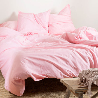 HappyFriday Basic Duvet Cover Light pink 140 x 200 cm