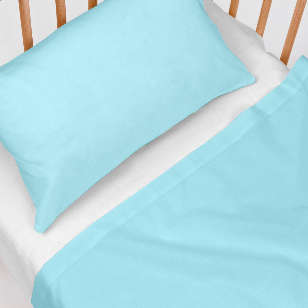 HappyFriday BASIC KIDS Blue Baby Crib Sheet Set 2 Pieces